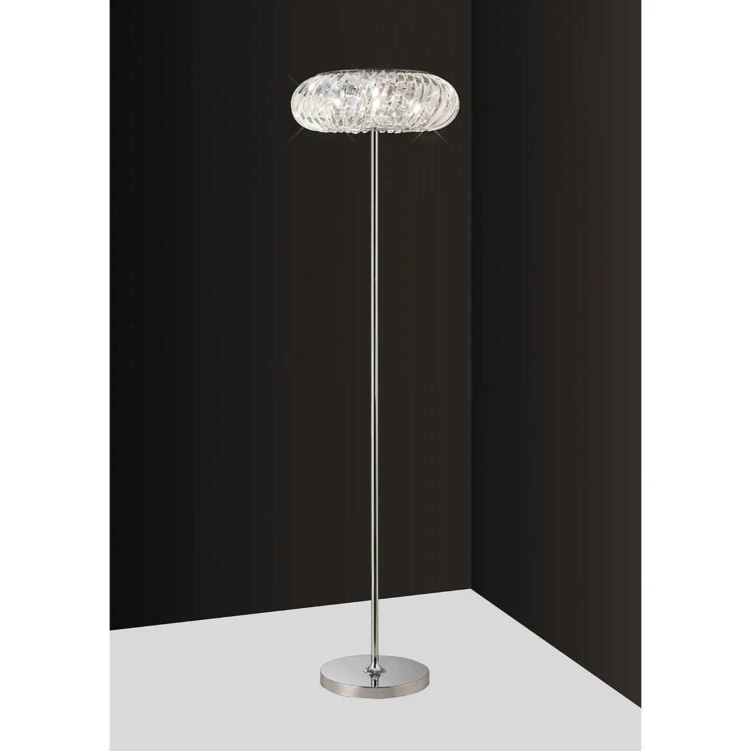 Banda Floor Lamp 6 Light G9 Polished Chrome Crystal (Can Only Be Shipped On A Pallet, Additional Charges May Apply.)