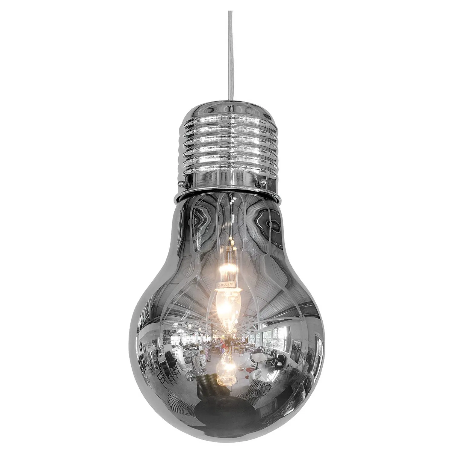 Smoked Bulb Shaped Ceiling Lamp