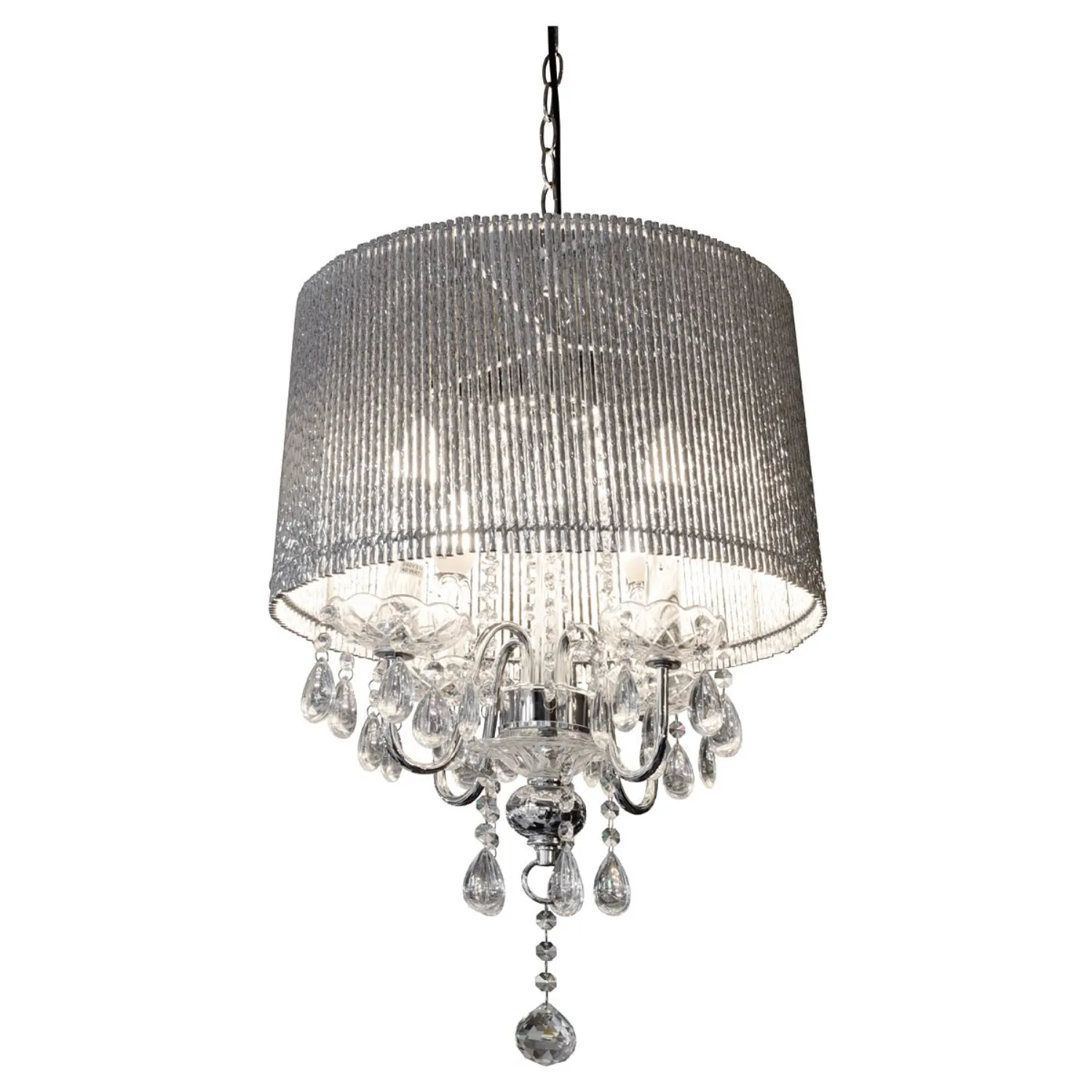 Beaumont Four Light Silver Tube Chandelier