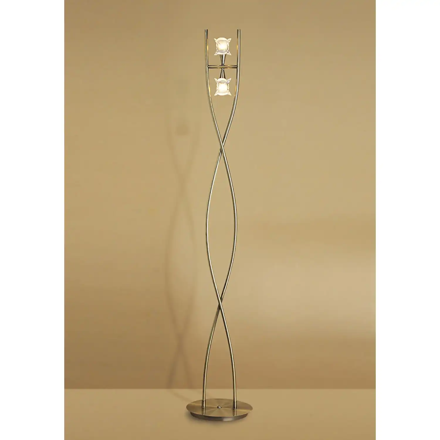 Rosa Del Desierto Floor Lamp 2 Light G9, Antique Brass, NOT LED CFL Compatible