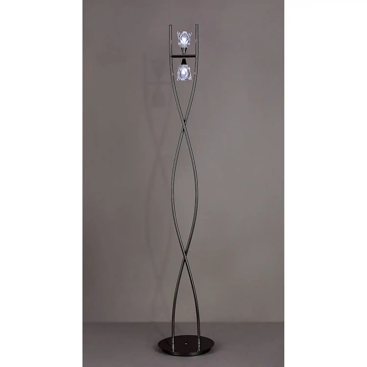 Amel Floor Lamp 2 Light G9, Black Chrome,