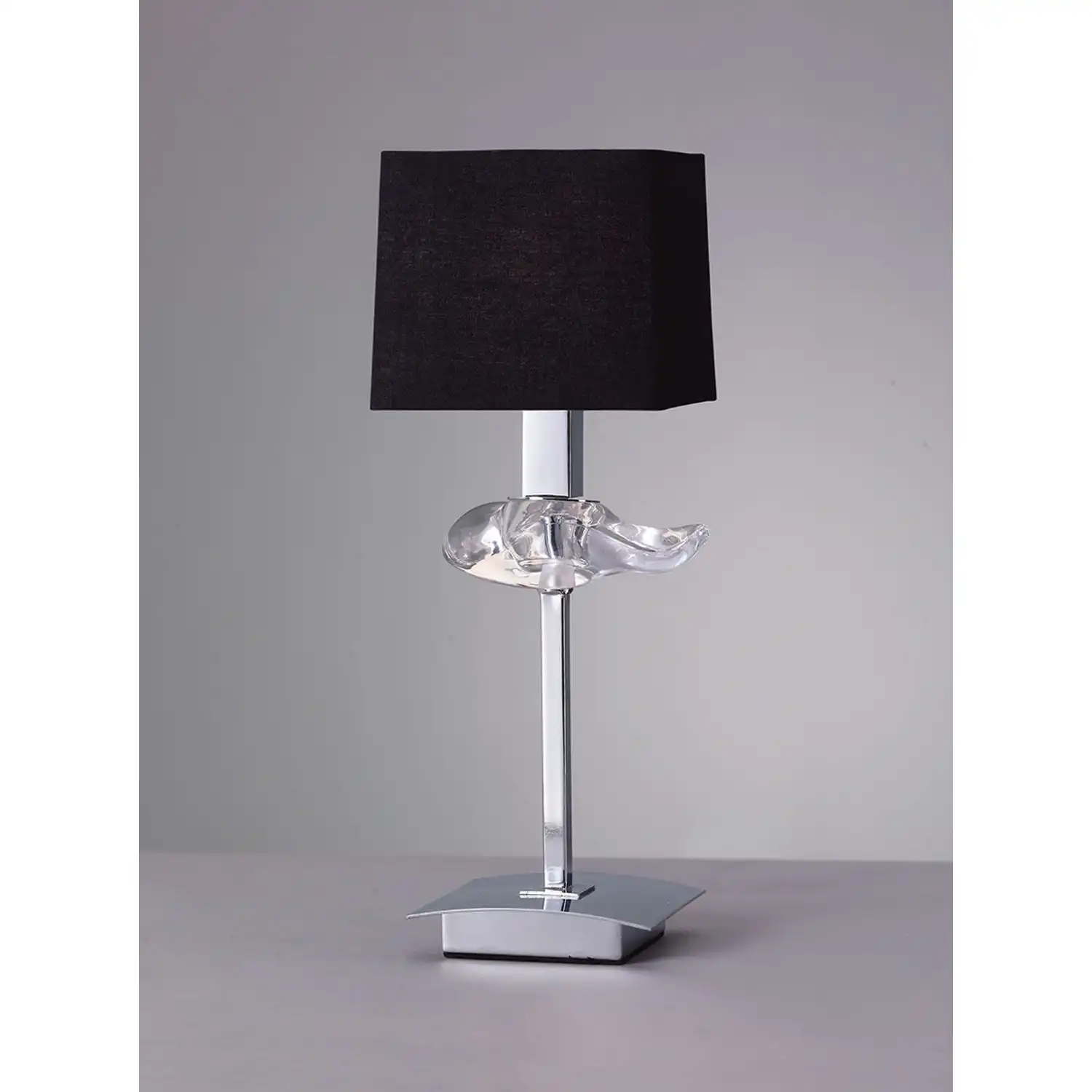 Akira Table Lamp 1 Light E14, Polished Chrome With Black Shade