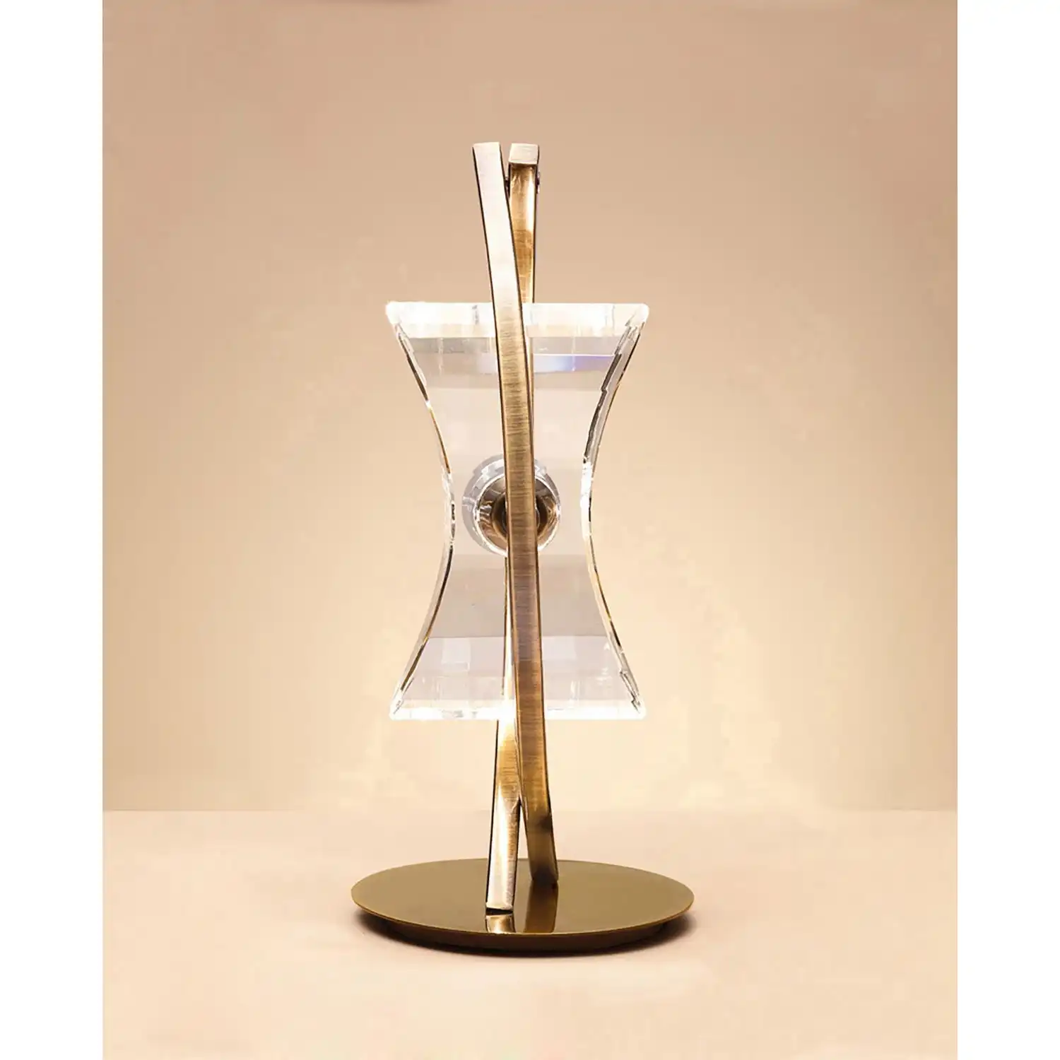 Kromo Table Lamp 1 Light G9 Looped Frame, Antique Brass