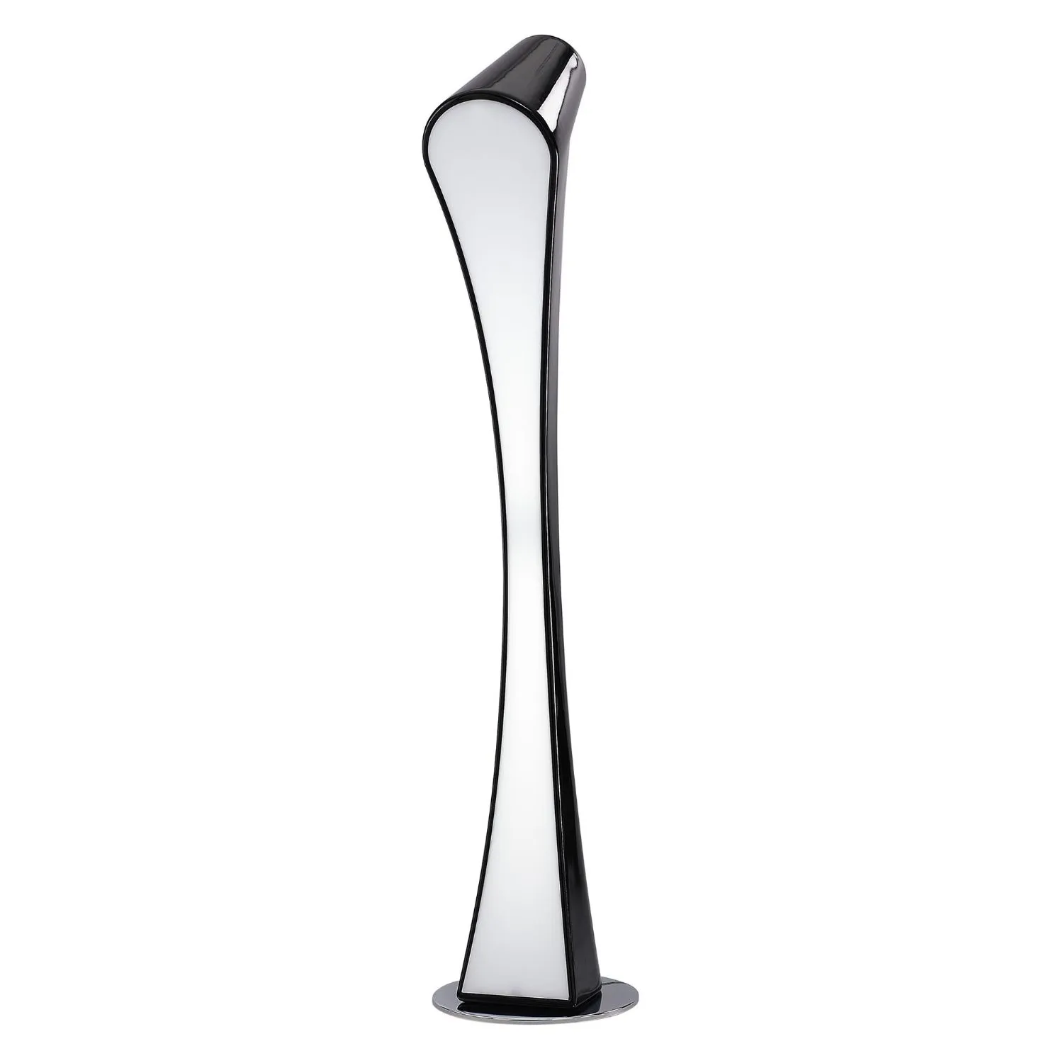 Ora Floor Lamp 2 Light T5, Gloss Black White Acrylic Polished Chrome COLLECTION ONLY, NOT LED CFL Compatible Item Weight: 17.4kg