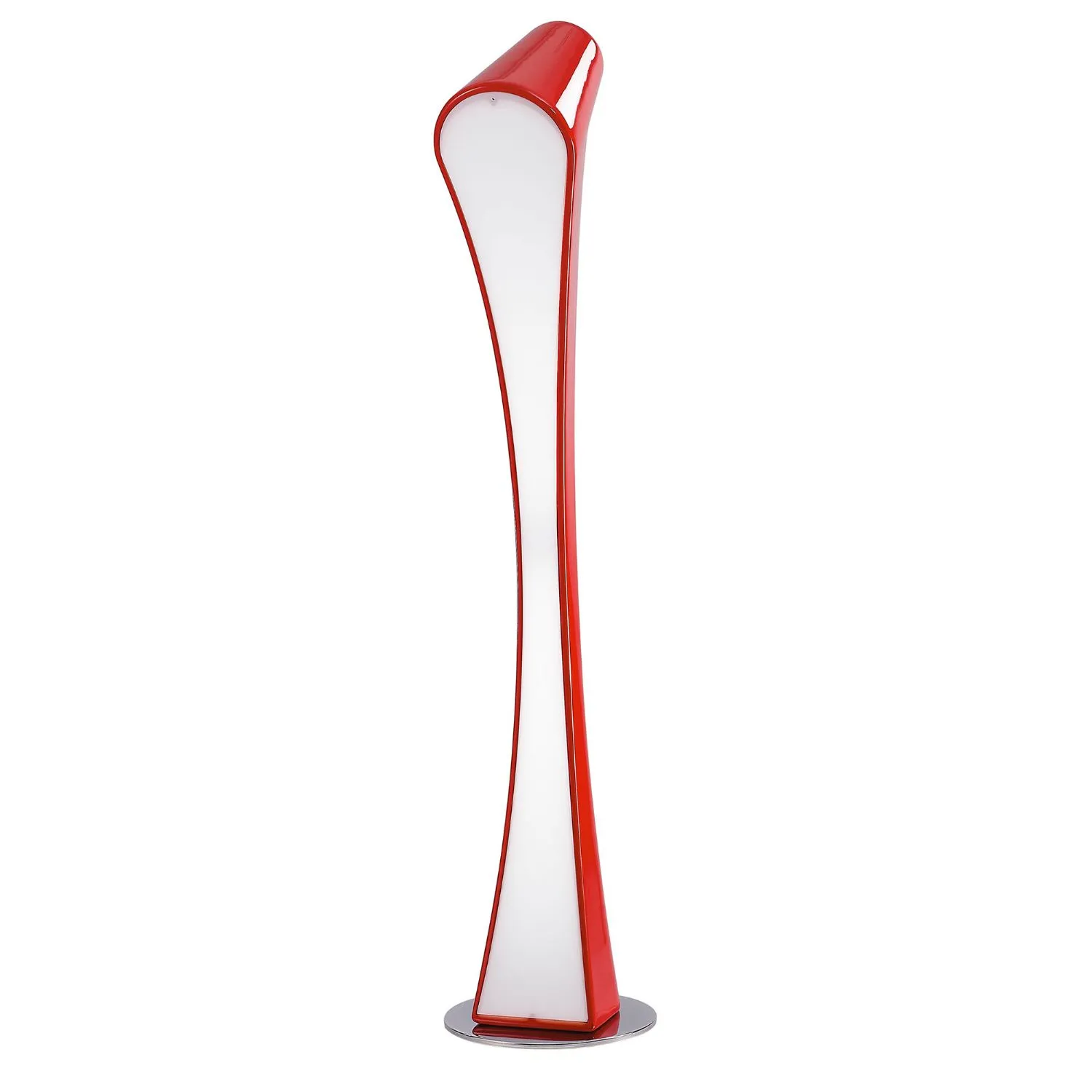 Ora Floor Lamp 2 Light T5, Gloss Red White Acrylic Polished Chrome COLLECTION ONLY, NOT LED CFL Compatible