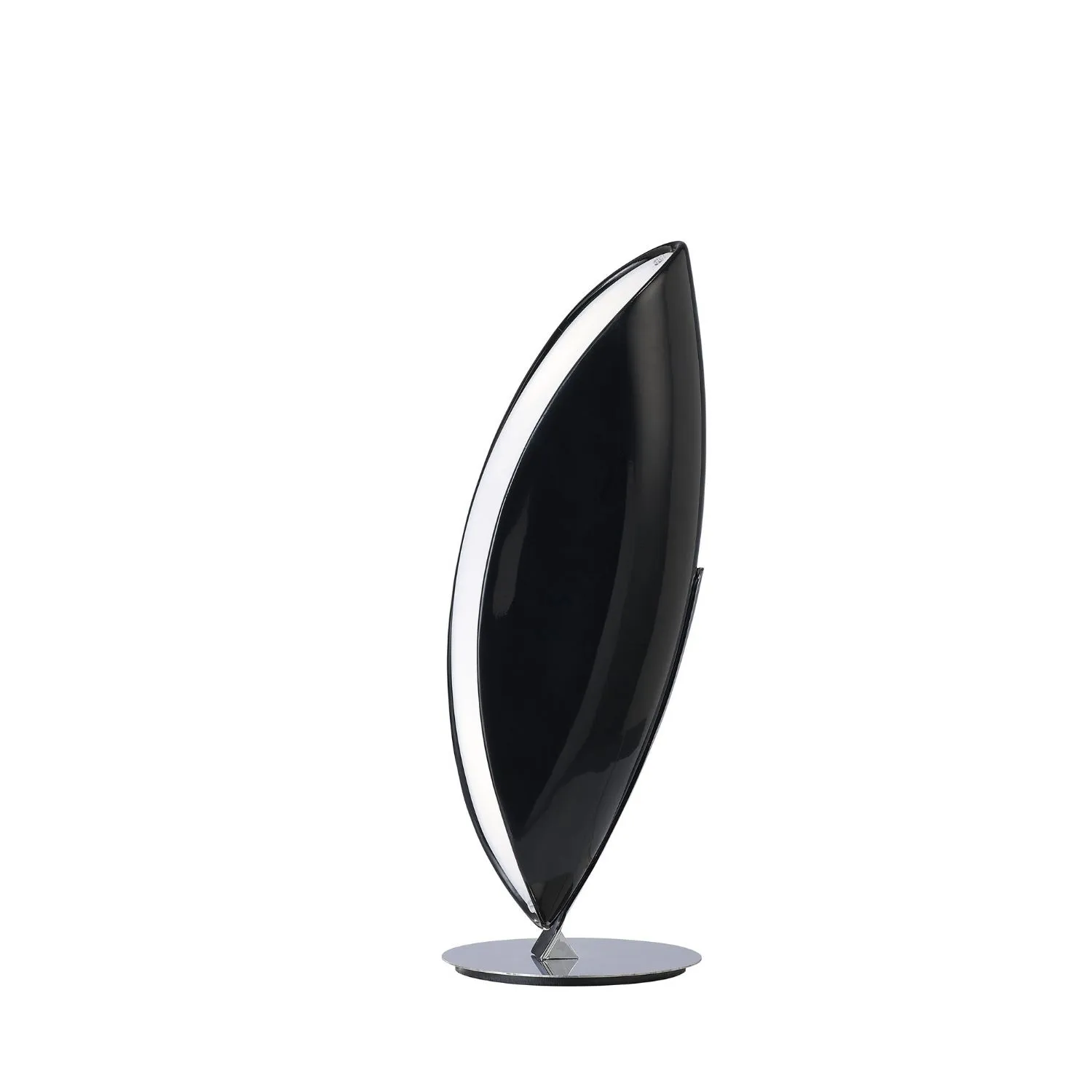 Pasion Table Lamp 2 Light E27, Gloss Black White Acrylic Polished Chrome, CFL Lamps INCLUDED