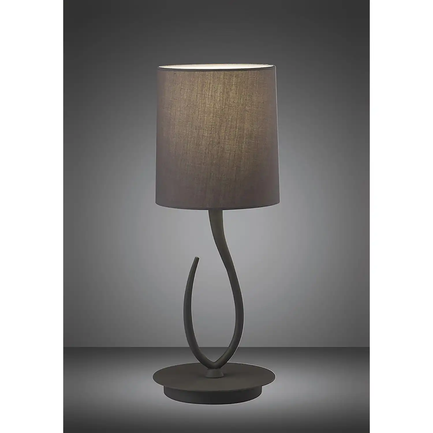 Lua Table Lamp 1 Light E27, Small Ash Grey With Ash Grey Shade