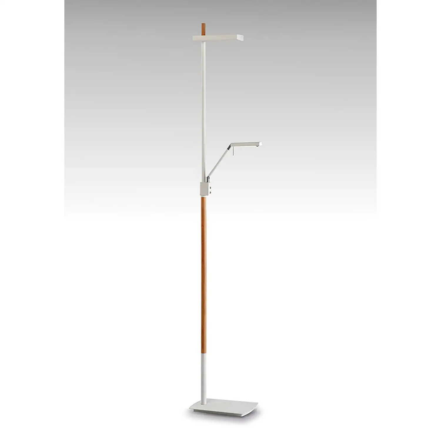 Phuket Floor Lamp 2 Light 21W Down 7W Up LED 3000K, 3000lm, Touch Dimmer, Matt White Beech, 3yrs Warranty ITEM IS COLLECTION ONLY