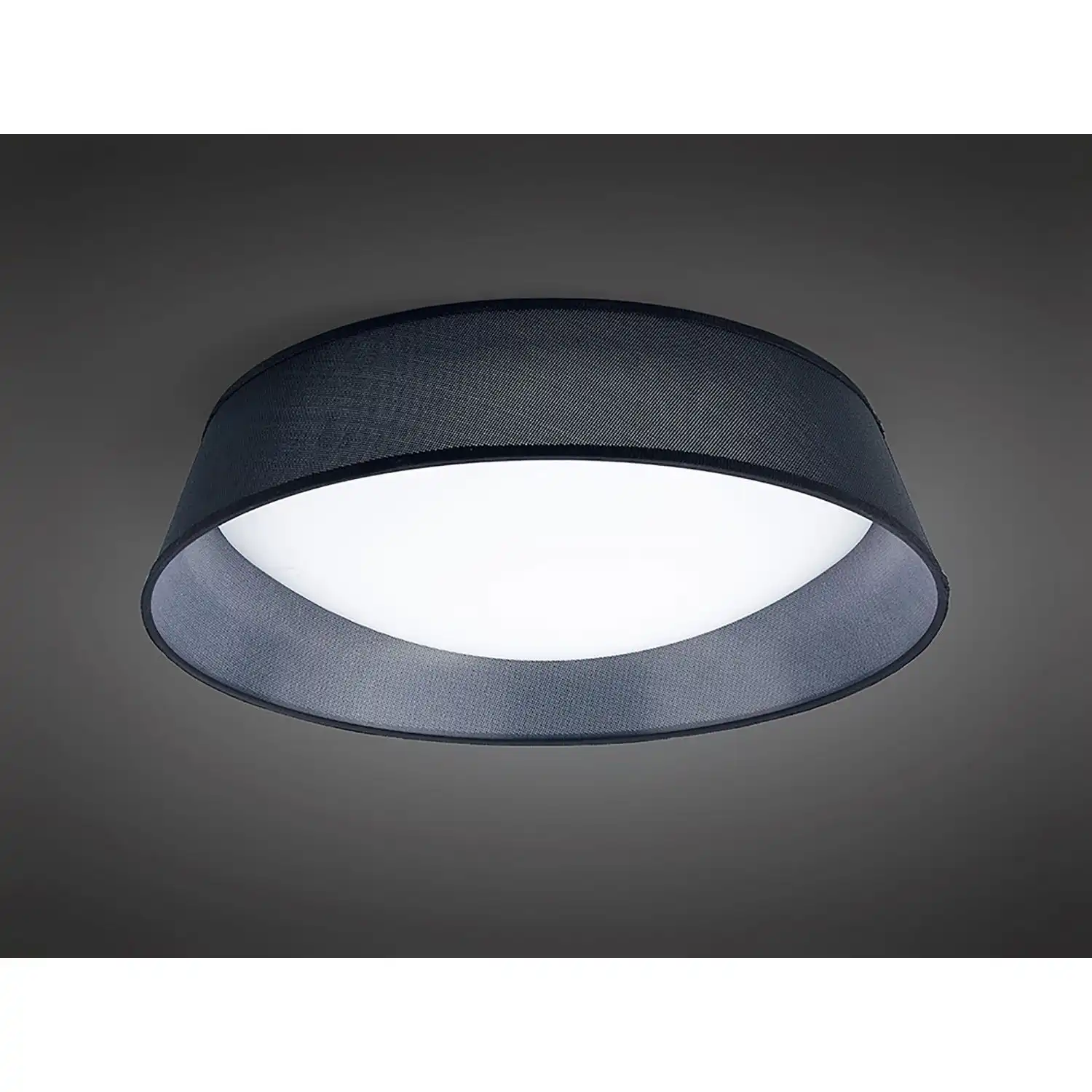 Nordica Flush Ceiling 30W LED 60CM Black 3000K, 3000lm, White Acrylic With Black Shade, 3yrs Warranty