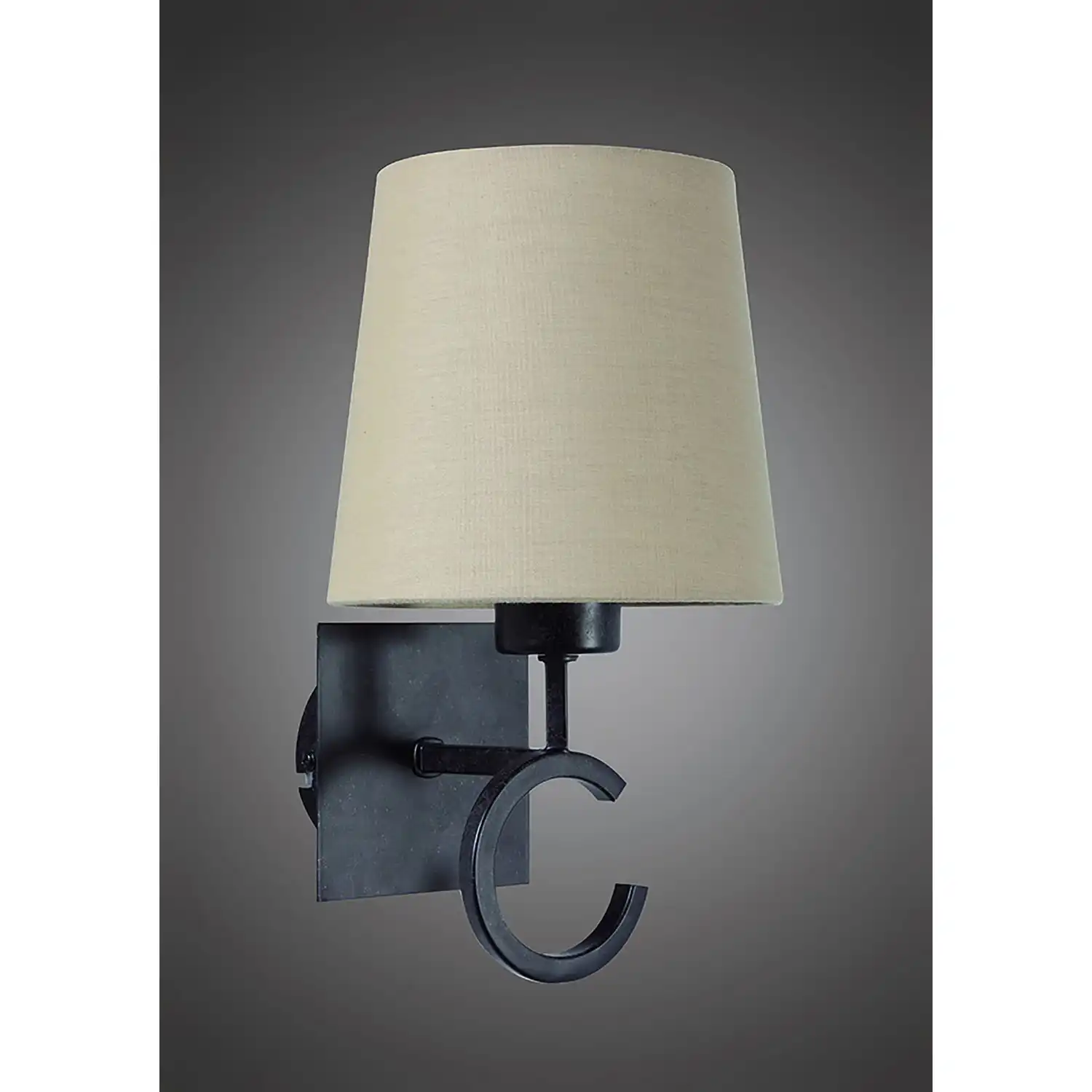 Argi Wall Lamp 1 Light E27 With Taupe Shade Brown Oxide