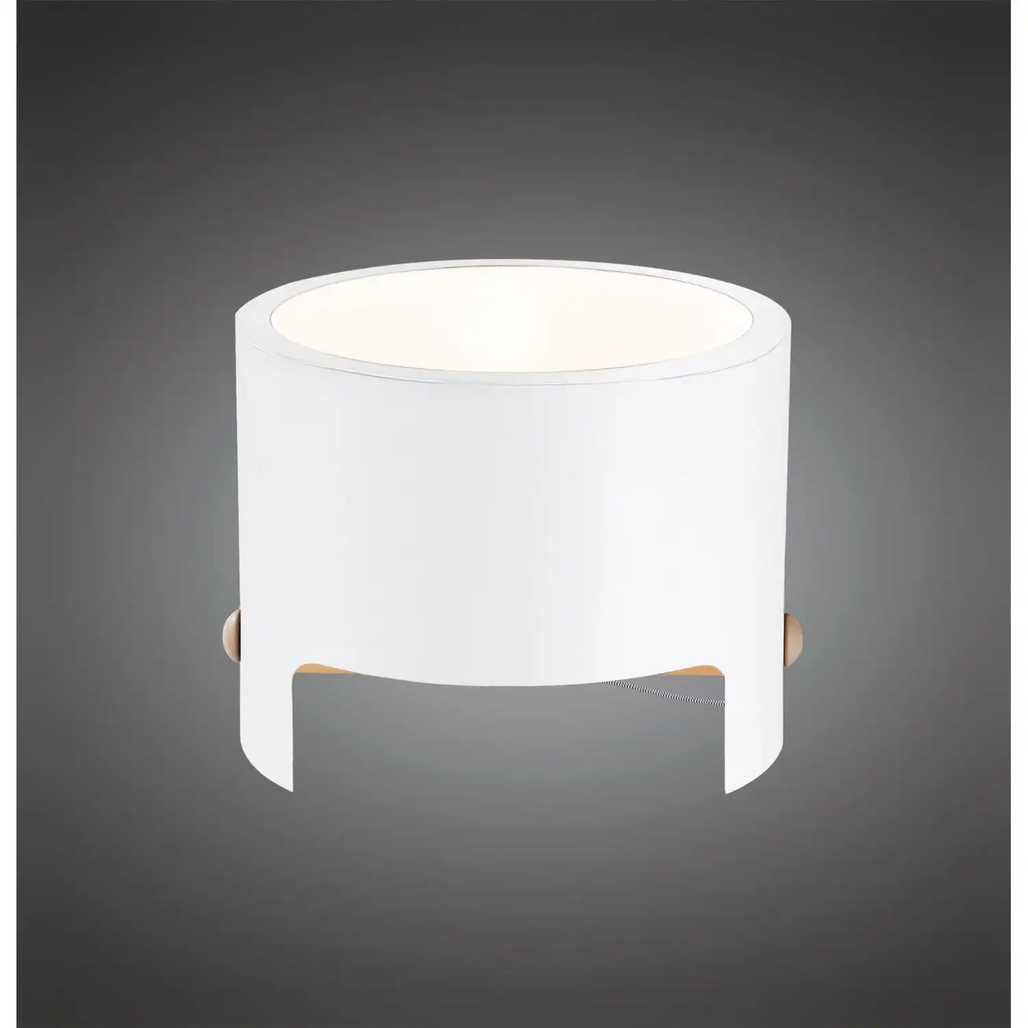 Cube Table Lamp Wide 1x40W, White Metal Wood