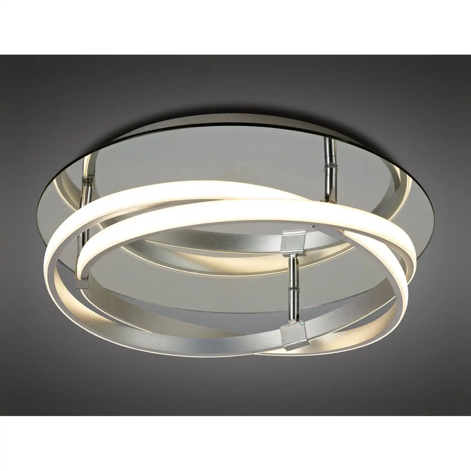 Infinity Flush 30W LED 3000K, 2500lm, Dimmable Silver Polished Chrome White Acrylic, 3yrs Warranty