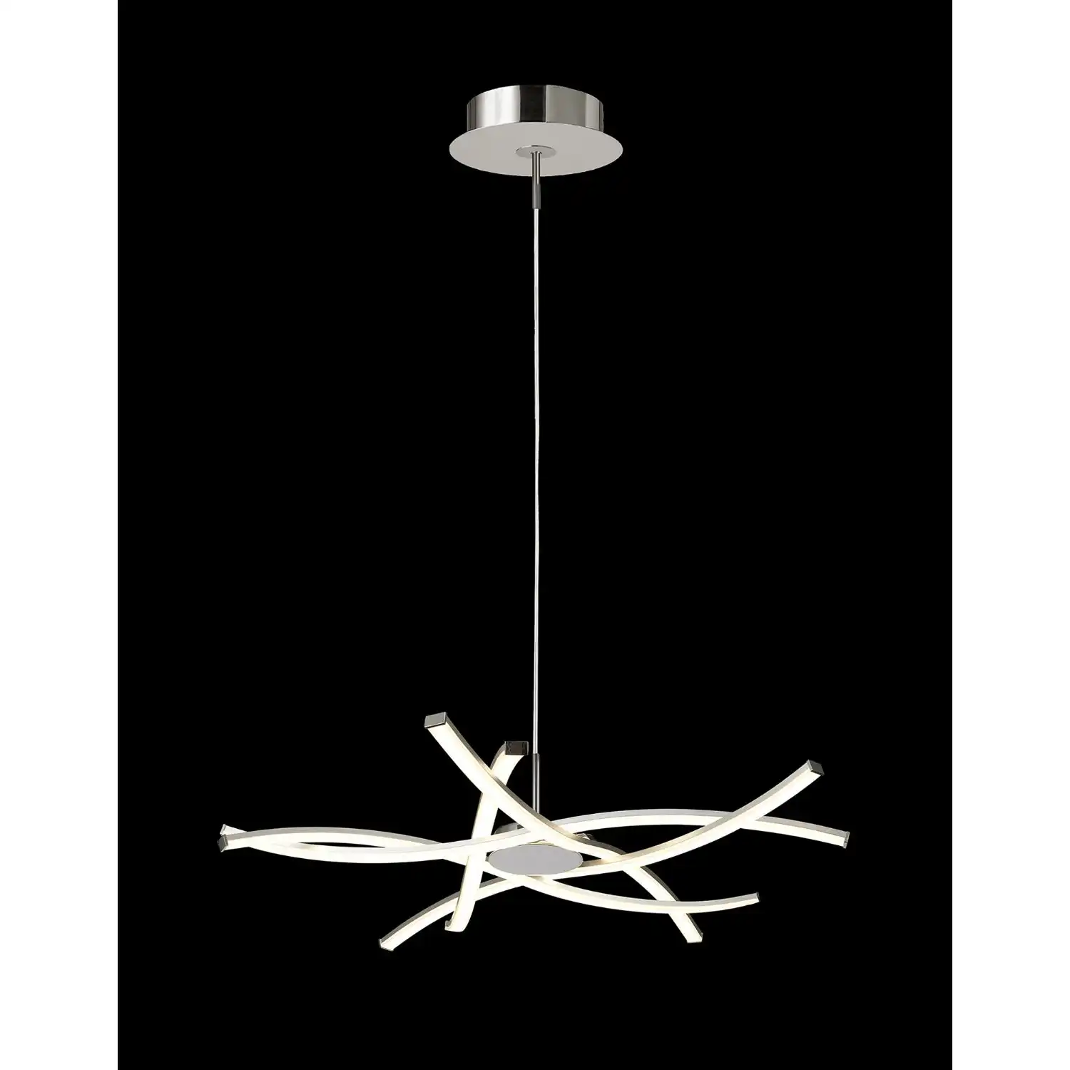 Aire LED Pendant 69cm Round 42W 3000K, 3700lm, Dimmable Silver Frosted Acrylic Polished Chrome, 3yrs Warranty