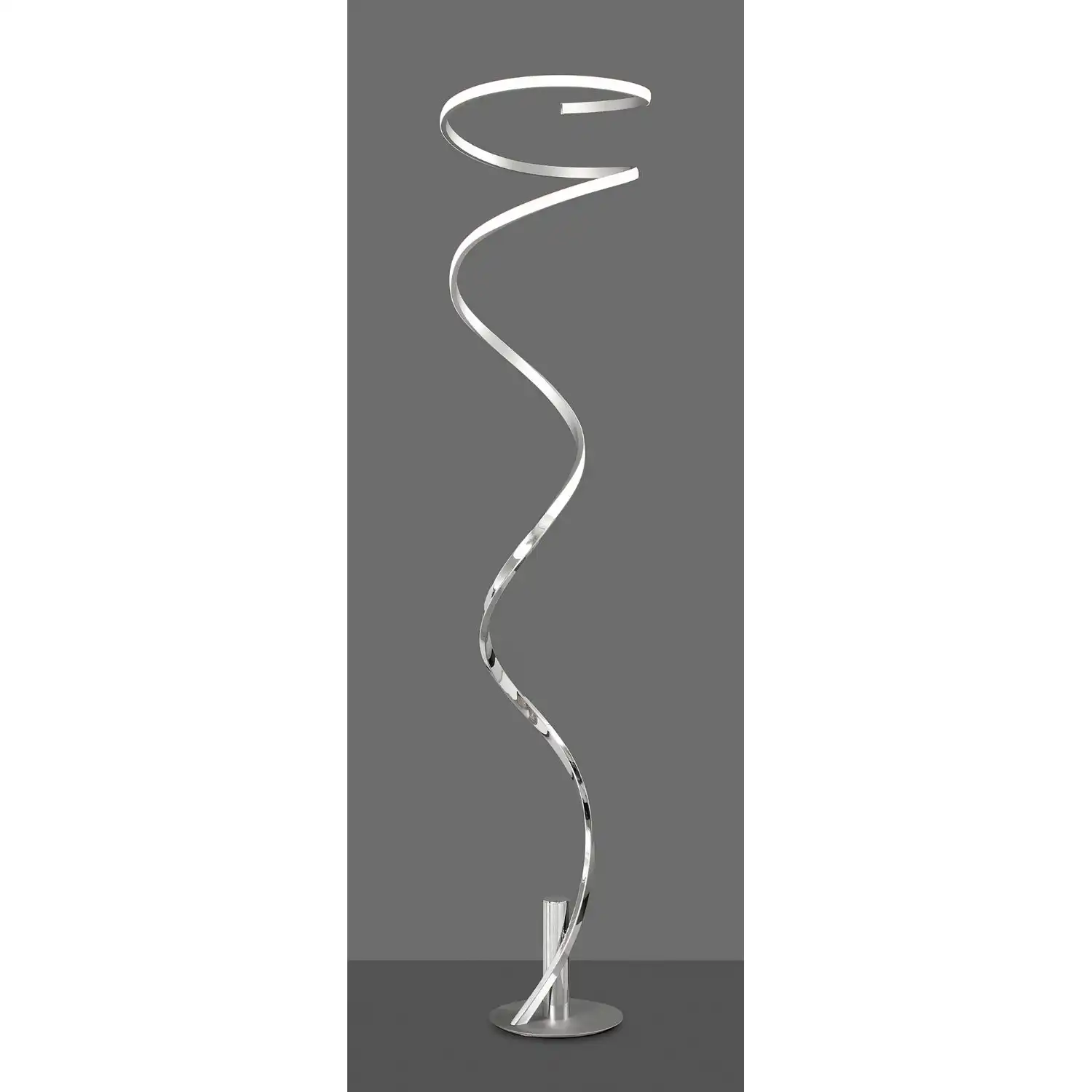 Helix Floor Lamp 180cm, 42W LED, 3000K, 3360lm, Silver And Chrome, 3yrs Warranty