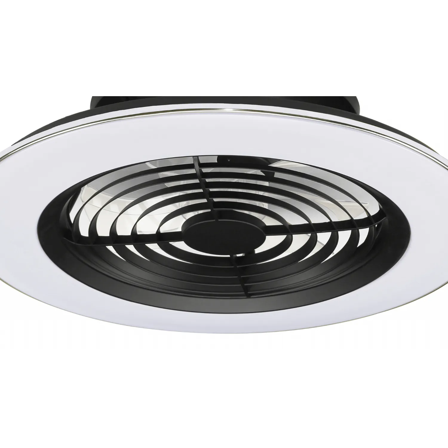 Black White Dual Function Ceiling Light and Reversible Fan