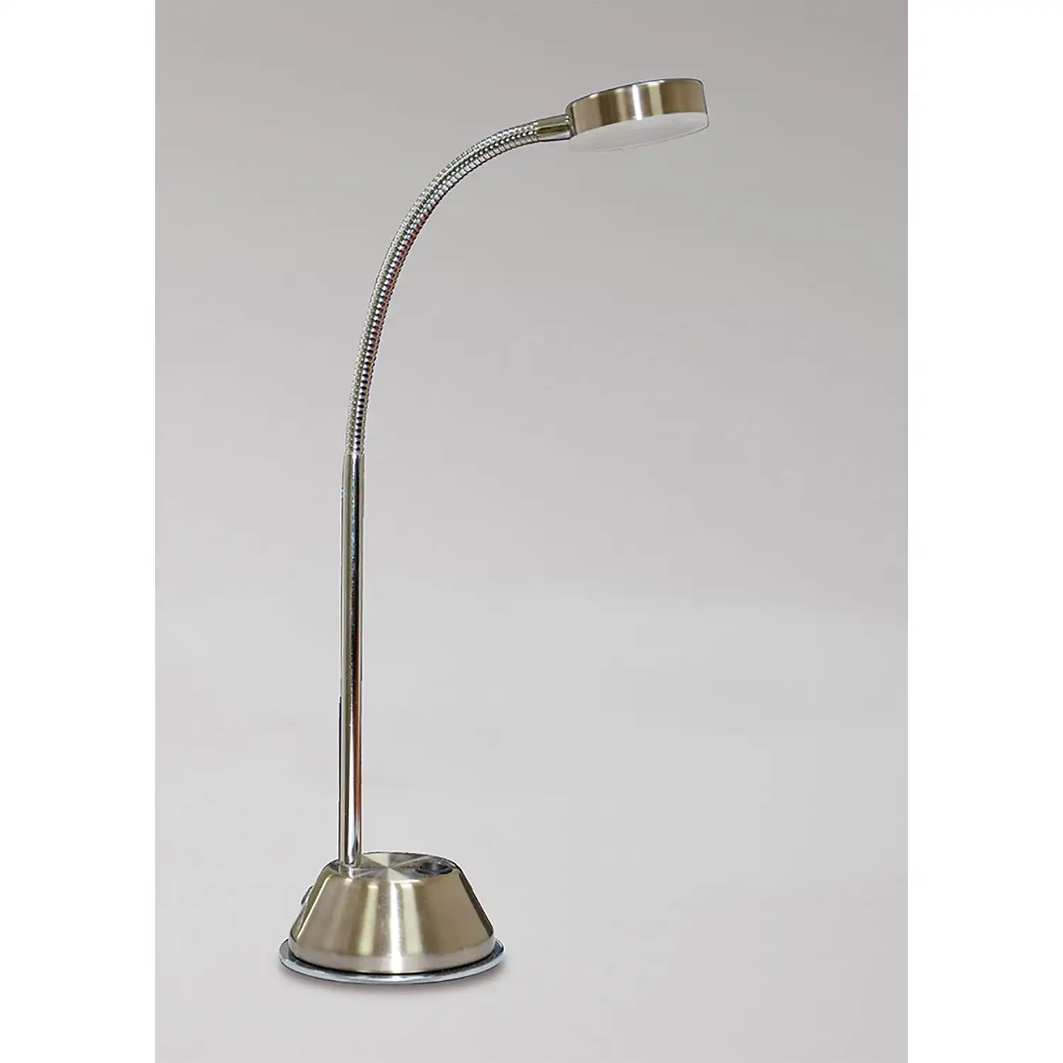 Tobias Table Lamp 1 Light 3W LED 3000K, 300lm, Satin Nickel Frosted Acrylic Polished Chrome, 3yrs Warranty