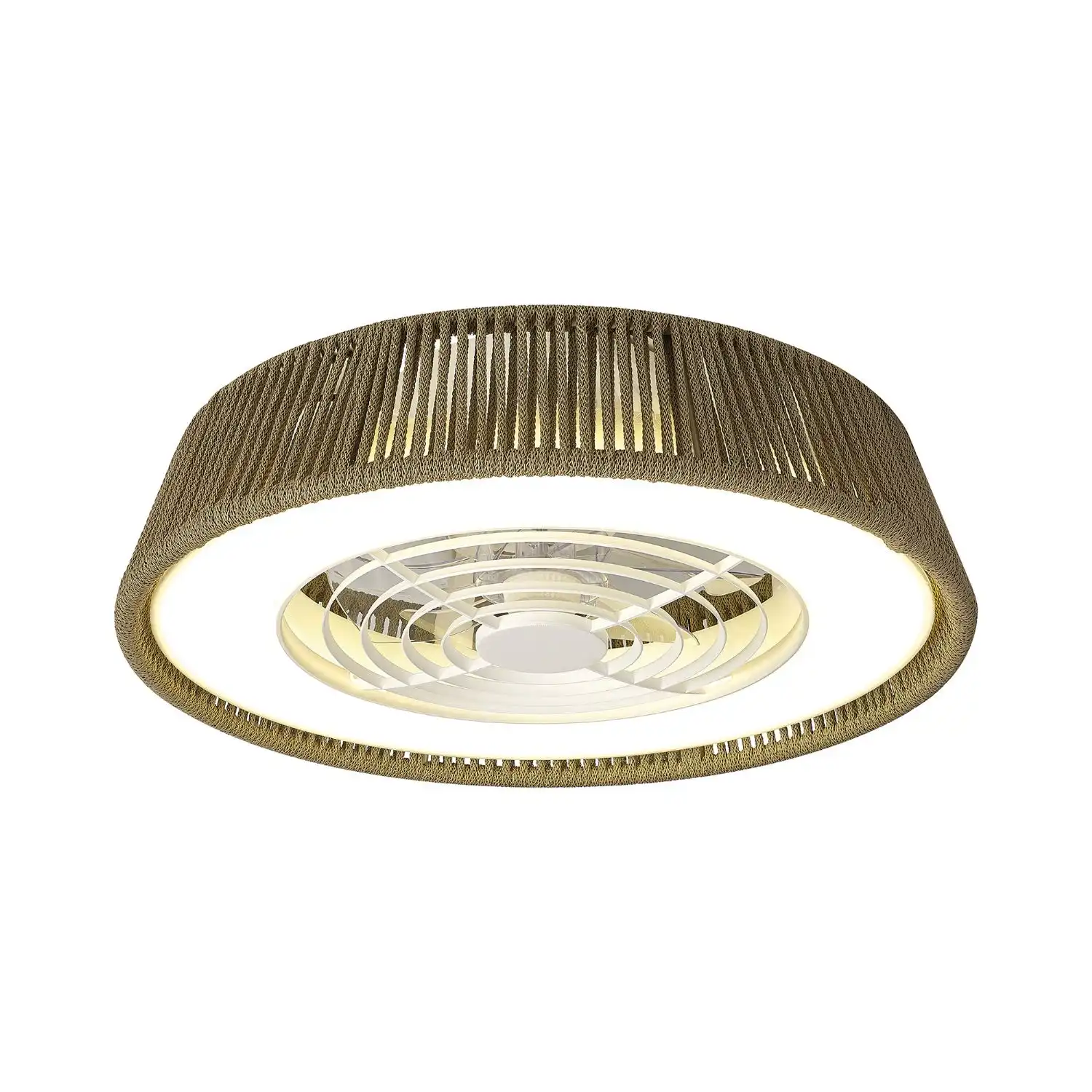 Polinesia Nautica 70W LED Dimmable Ceiling Light With Built In 35W DC Reversible Fan, Beige Oscu, 4200lm, 5yrs Warranty