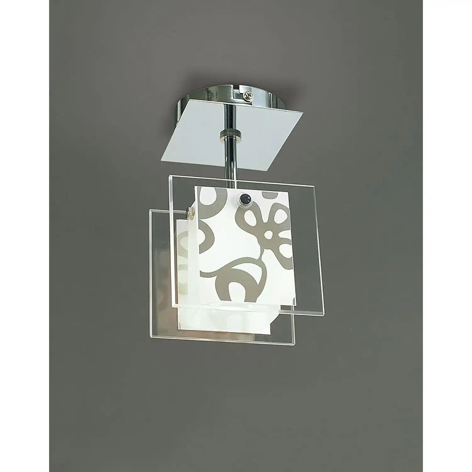 Euphoria Ceiling 1 Light L1 SGU10, Polished Chrome Opal White Glass, CFL Lamps INCLUDED