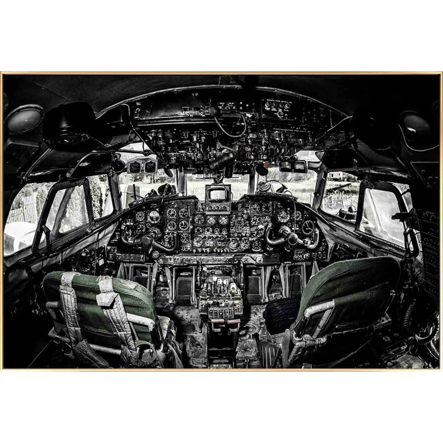 Black and White Cockpit Wall Art