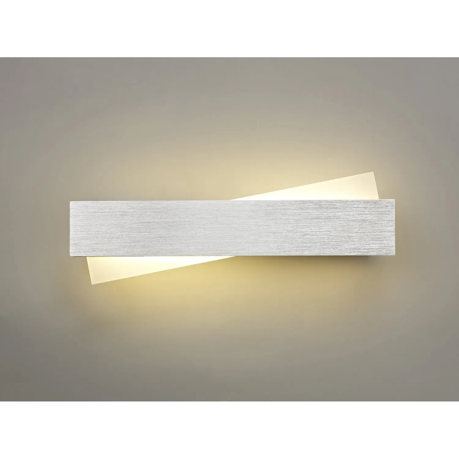 Dartford Wall Lamp, 1 x 8W LED, 3000K, 640lm, Brushed Aluminium Frosted White, 3yrs Warranty