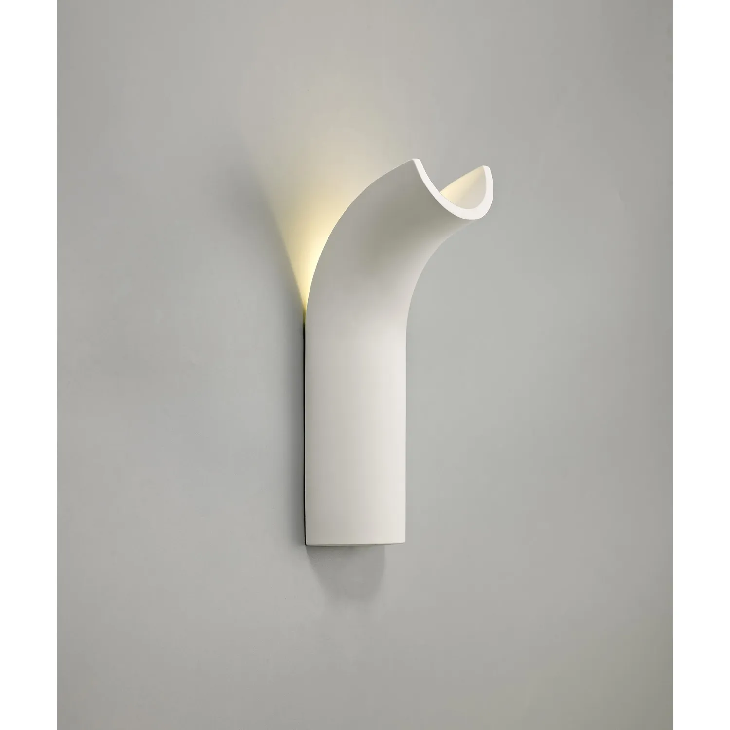 Tilbury Uplighter Wall Lamp, 1 x 4.5W LED, 3000K, 275lm, White Paintable Gypsum, 3yrs Warranty
