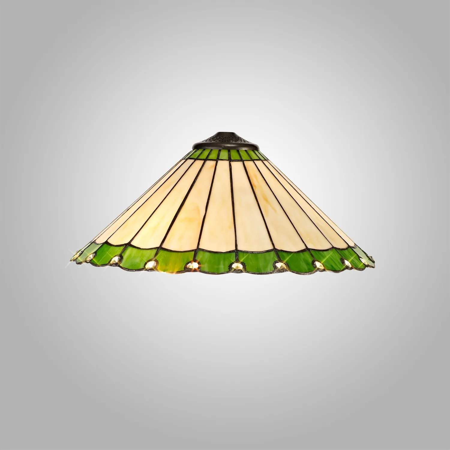 Ware Tiffany 40cm Shade Only Suitable For Pendant Ceiling Table Lamp, Green Cream Crystal