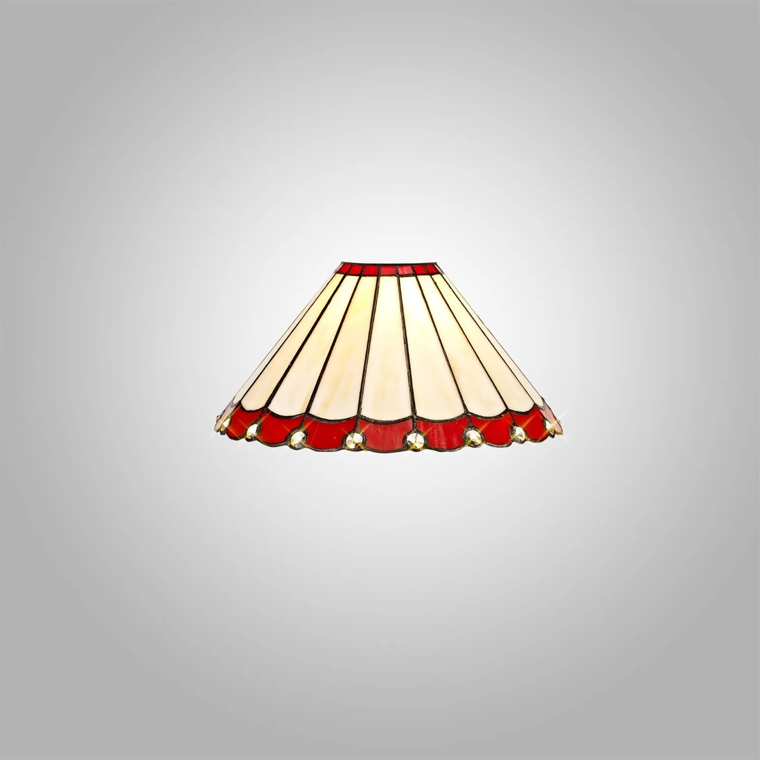 Ware Tiffany 30cm Non Electric Shade, Red Cream Crystal. Suitable For E27 or B22 Pendants