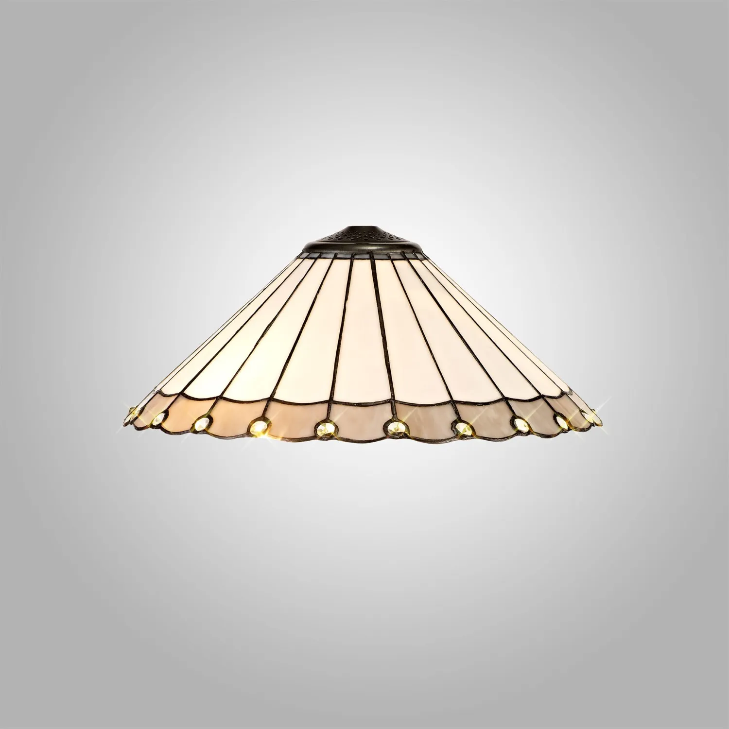 Ware Tiffany 40cm Shade Only Suitable For Pendant Ceiling Table Lamp, Grey White Crystal