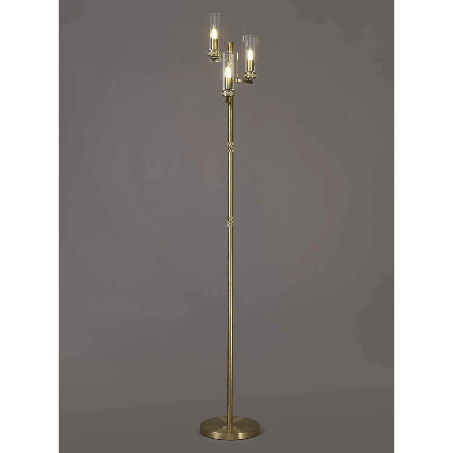 Buckingham Floor Lamp, 3 x E14, Antique Brass