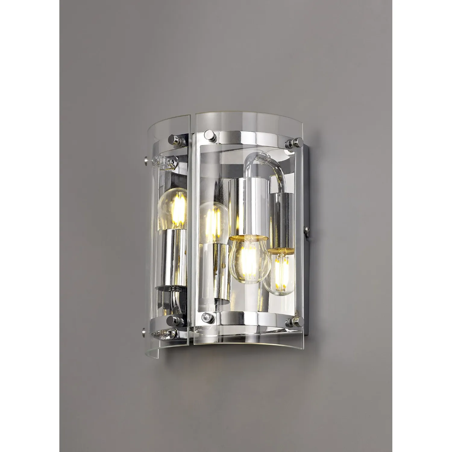 Midhurst Wall Light, 2 Light E27, Polished Chrome