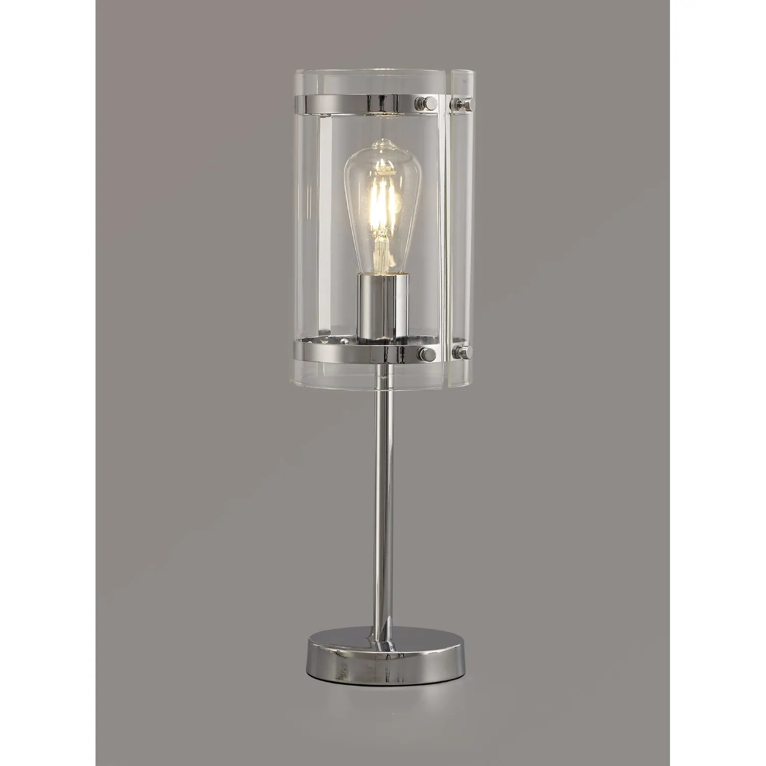 Midhurst Table Lamp, 1 Light E27, Polished Chrome