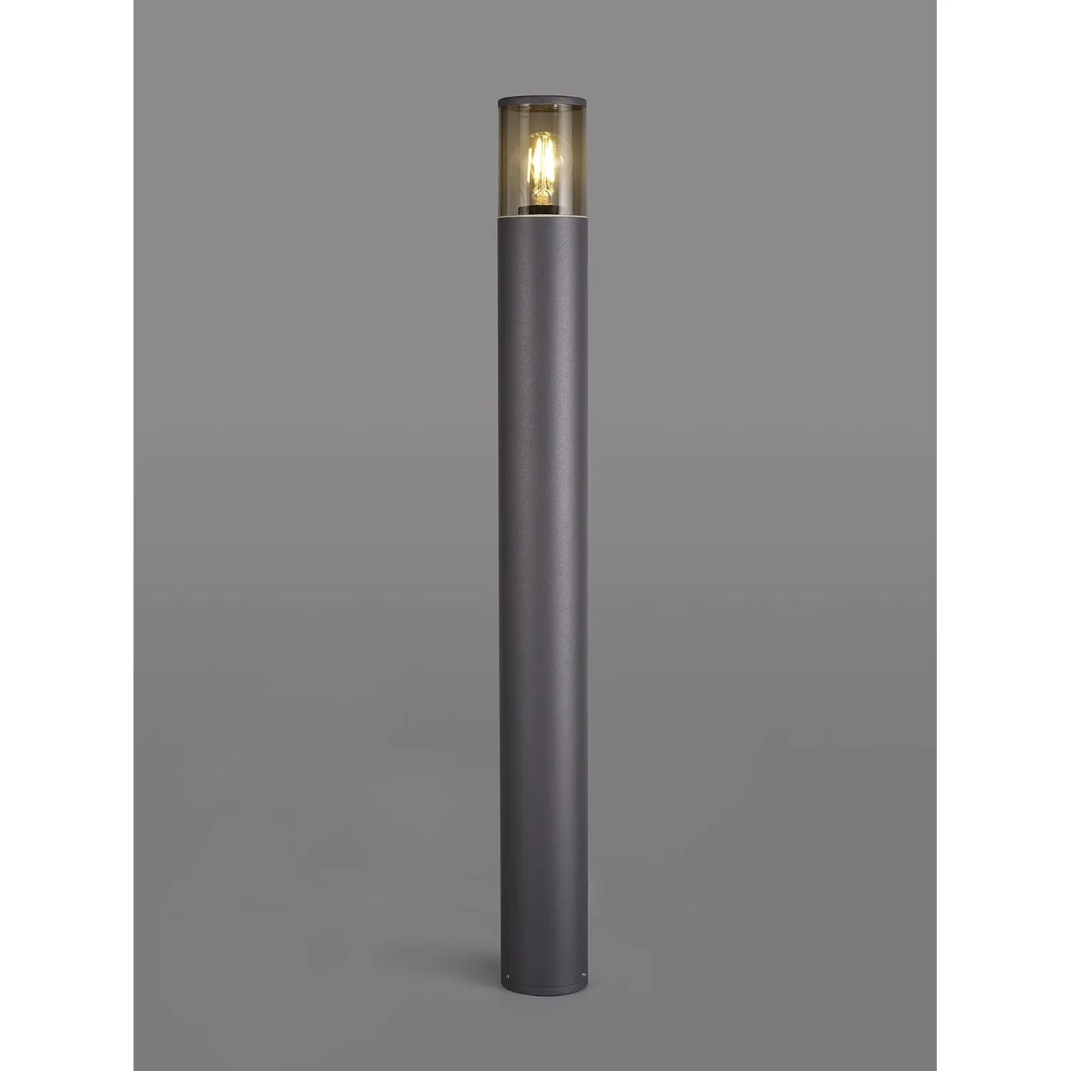 Anthracite Smoked Slim 90cm 1 Light E27 Tubular Post Lamp