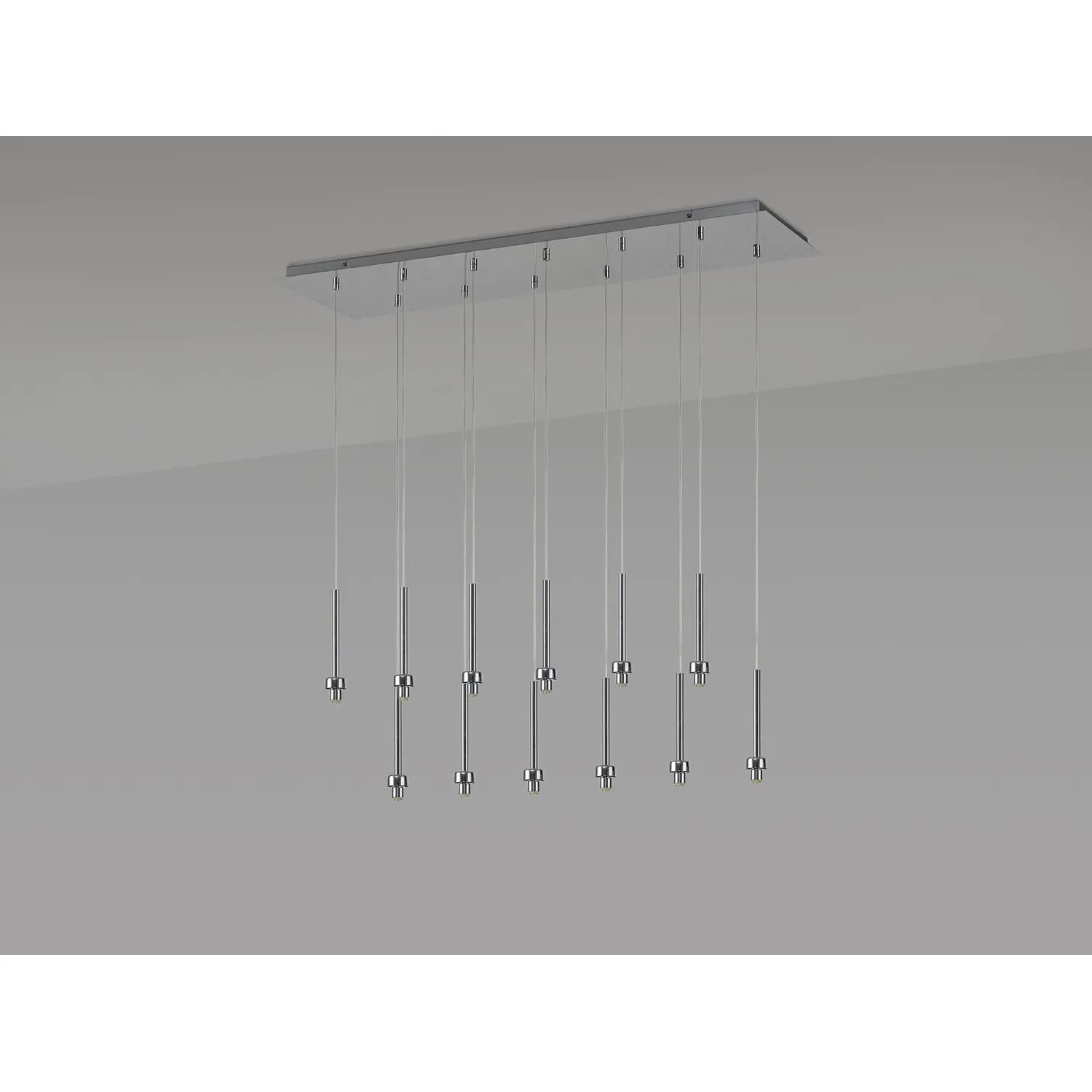 Abingdon Polished Chrome 12 Light G9 Universal 2m Linear Pendant, Suitable For A Vast Selection Of Glass Shades