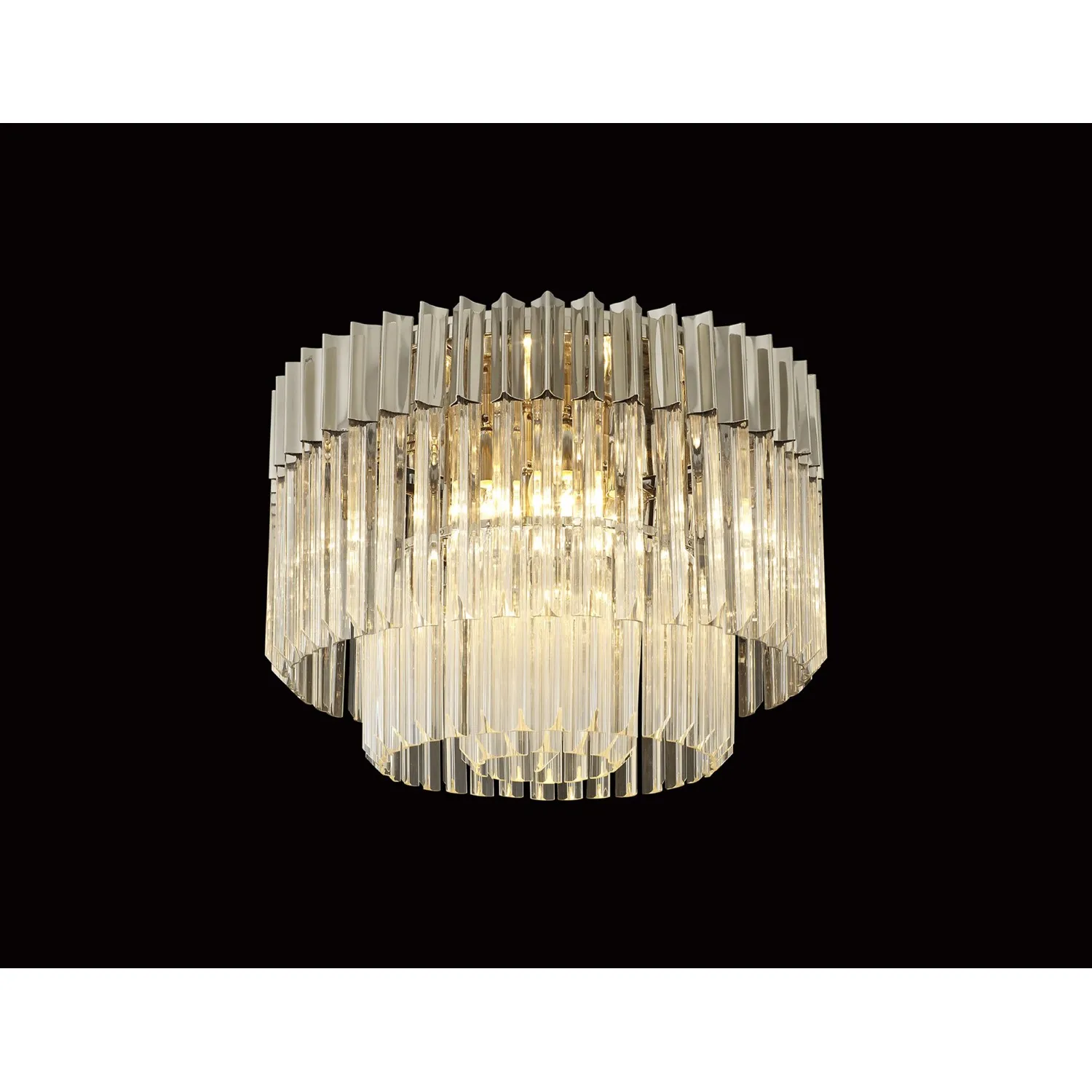 Polished Nickel Clear Sculpted Glass Ceiling Pendant Light