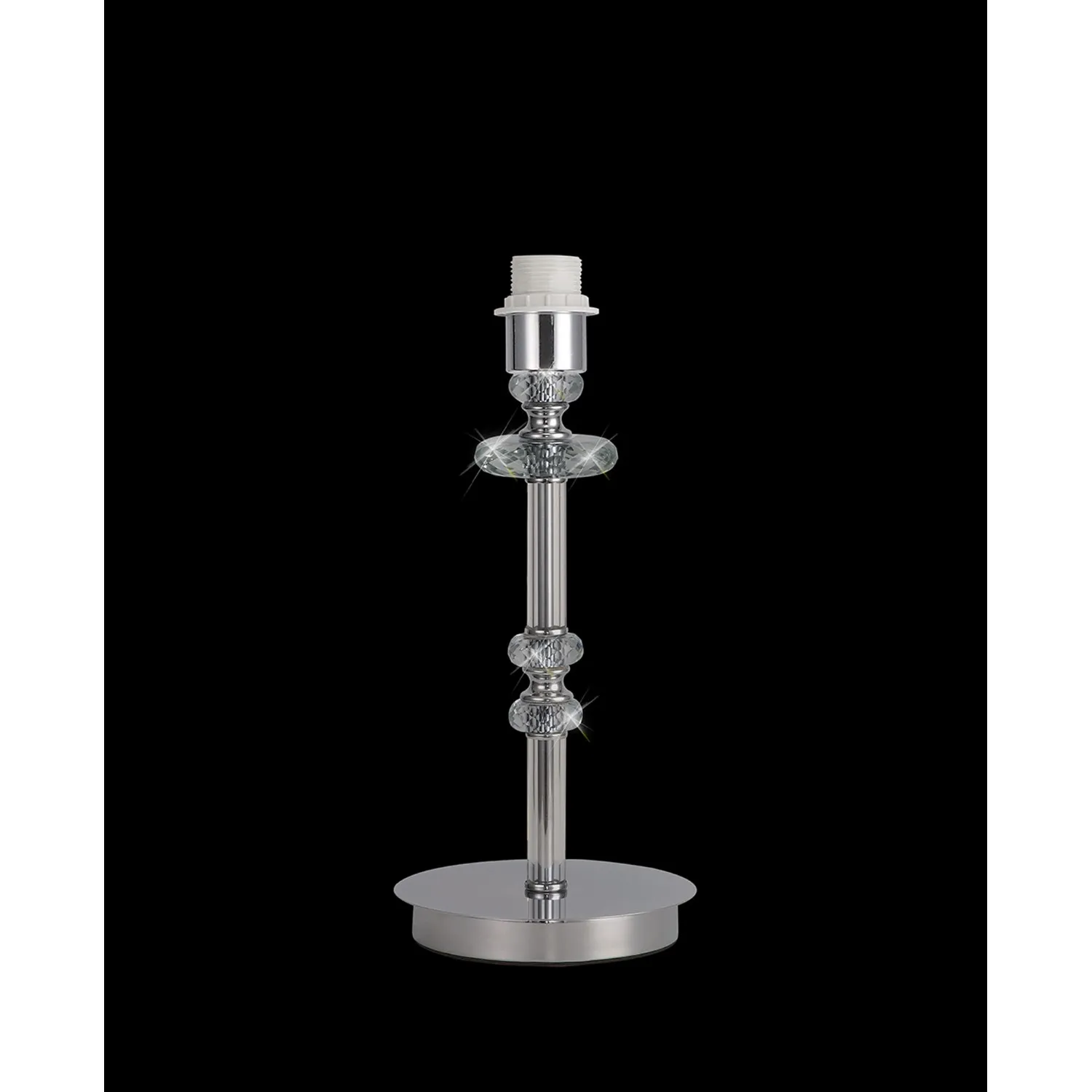 Wimbledon Table Lamp, 1 Light E14, Polished Chrome Clear Glass Crystal