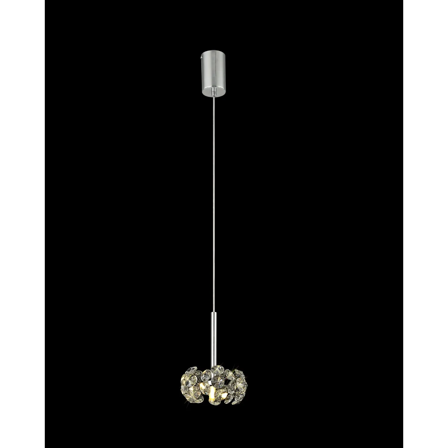 Camden 1 Light G9 2m Single Pendant With Polished Chrome And Crystal Shade
