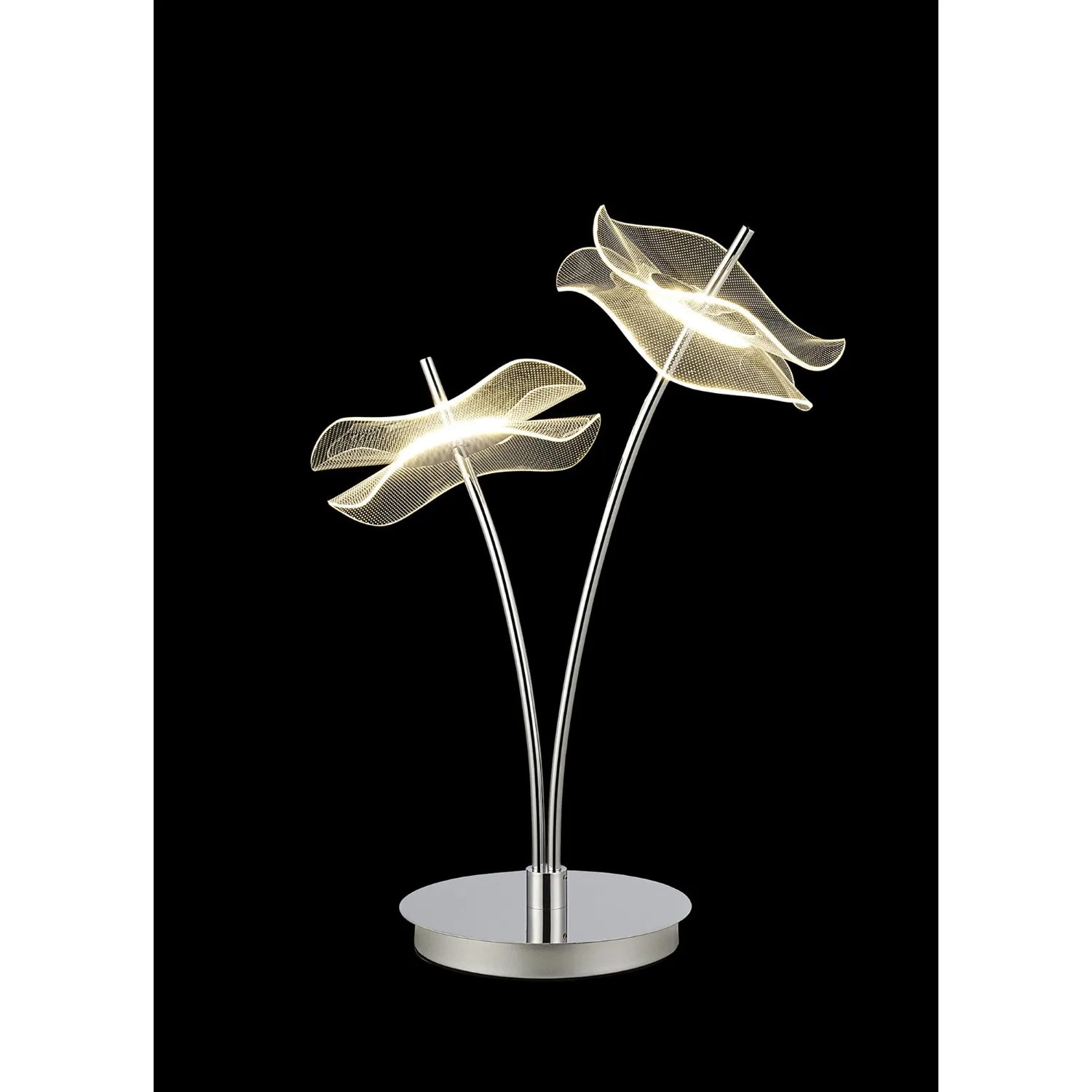 Uckfield Table Lamp, 2 x 6W LED, 4000K, 920lm, Polished Chrome, 3yrs Warranty