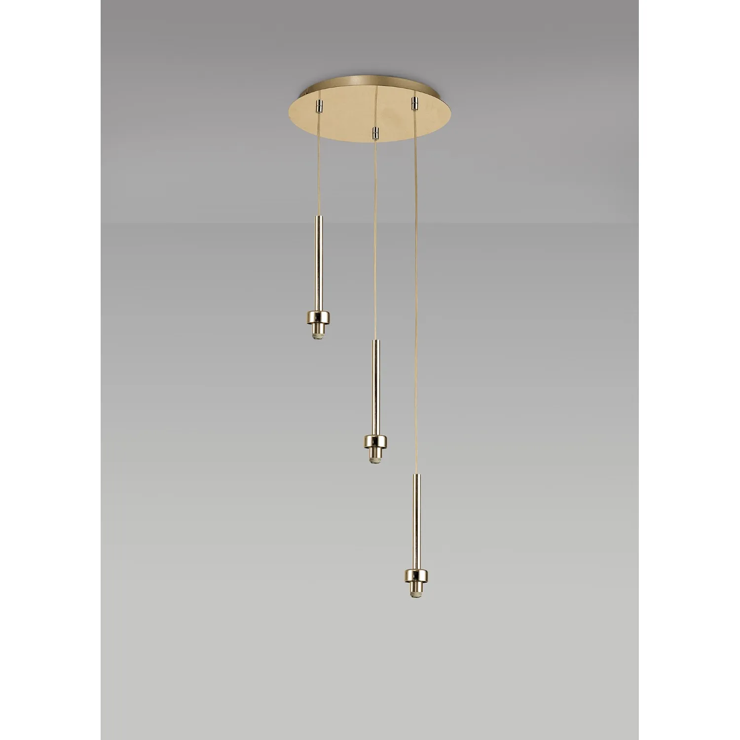 Abingdon French Gold 3 Light G9 Universal 2m Round Pendant, Suitable For A Vast Selection Of Glass Shades