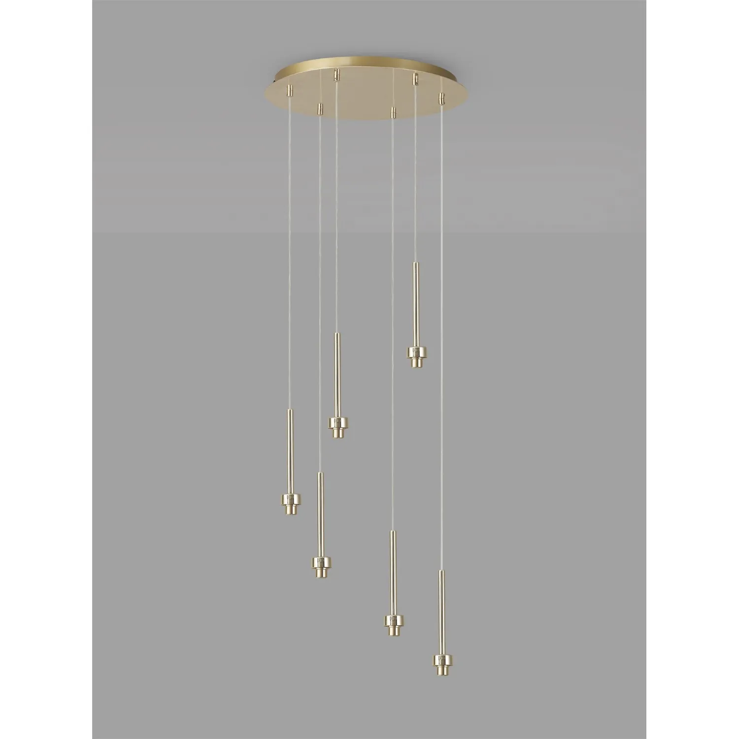 Abingdon French Gold 6 Light G9 Universal 2.5m Round Multiple Pendant, Suitable For A Vast Selection Of Glass Shades