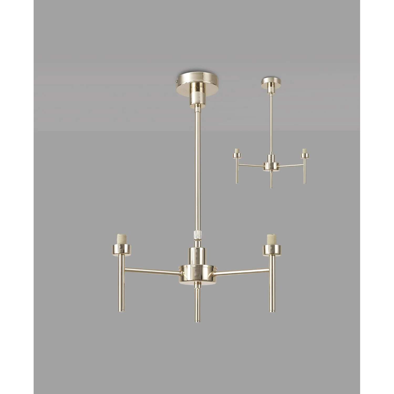 Abingdon French Gold 3 Light G9 Universal Telescopic Semi Flush, Suitable For A Vast Selection Of Glass Shades