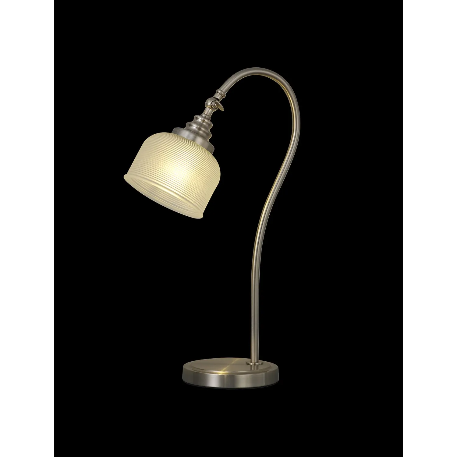 Edenbridge Table Lamp 1 Light E27 Satin Nickel Frosted Glass