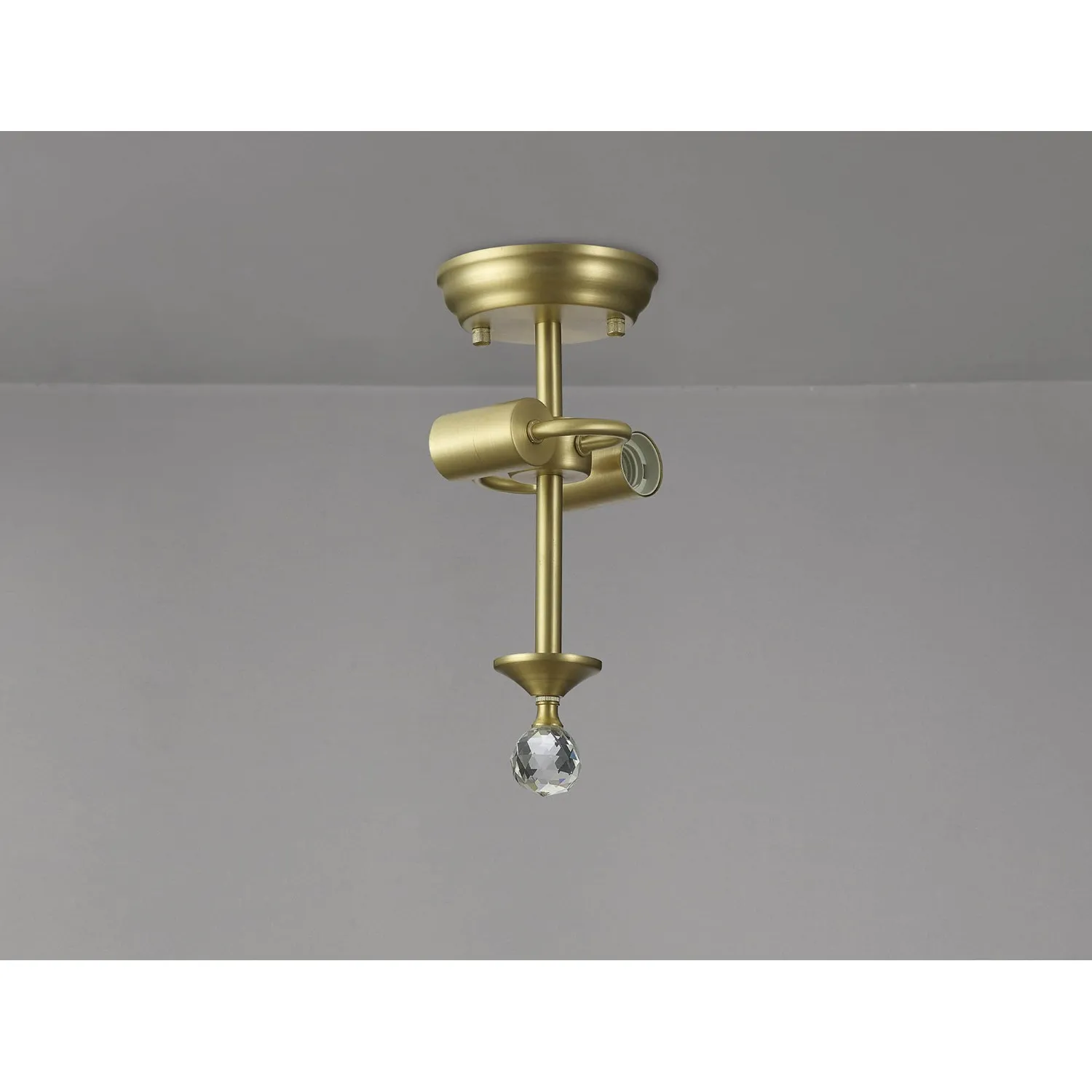 Billericay Semi Flush Ceiling Fitting, 2 x E27, Satin Gold