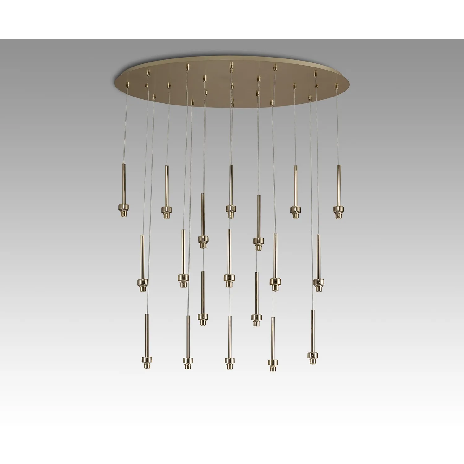 Abingdon French Gold 19 Light G9 Universal 2m Oval Multiple Pendant, Suitable For A Vast Selection Of Glass Shades