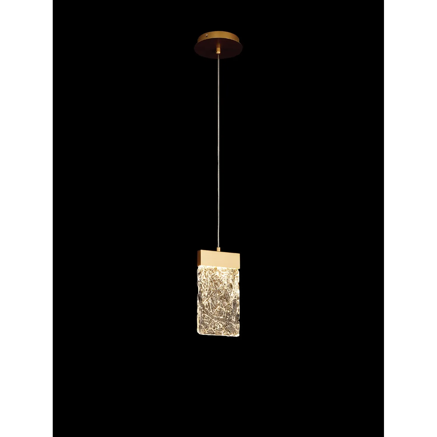 Enfield Medium Pendant 2m, 1 x 4.5W LED, 3000K, 160lm, Painted Brushed Gold, 3yrs Warranty