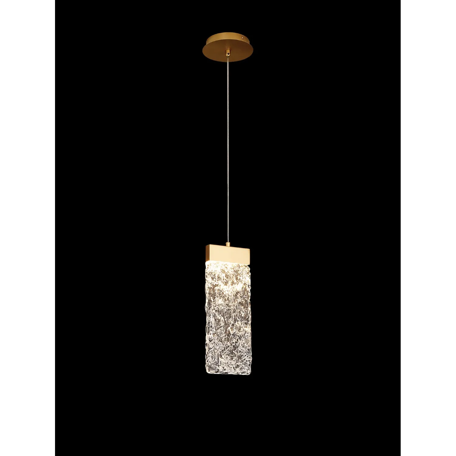 Enfield Large Pendant 2m, 1 x 4.5W LED, 3000K, 160lm, Painted Brushed Gold, 3yrs Warranty
