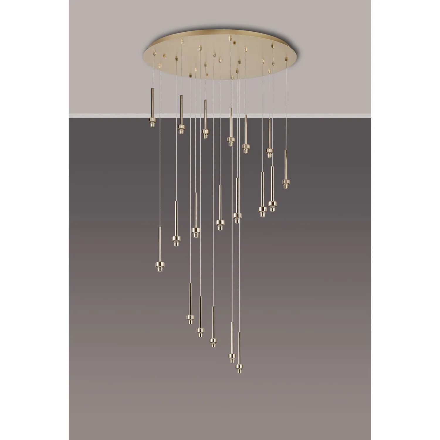 Abingdon French Gold 19 Light G9 Universal 3.5m Round Multiple Pendant, Suitable For A Vast Selection Of Glass Shades