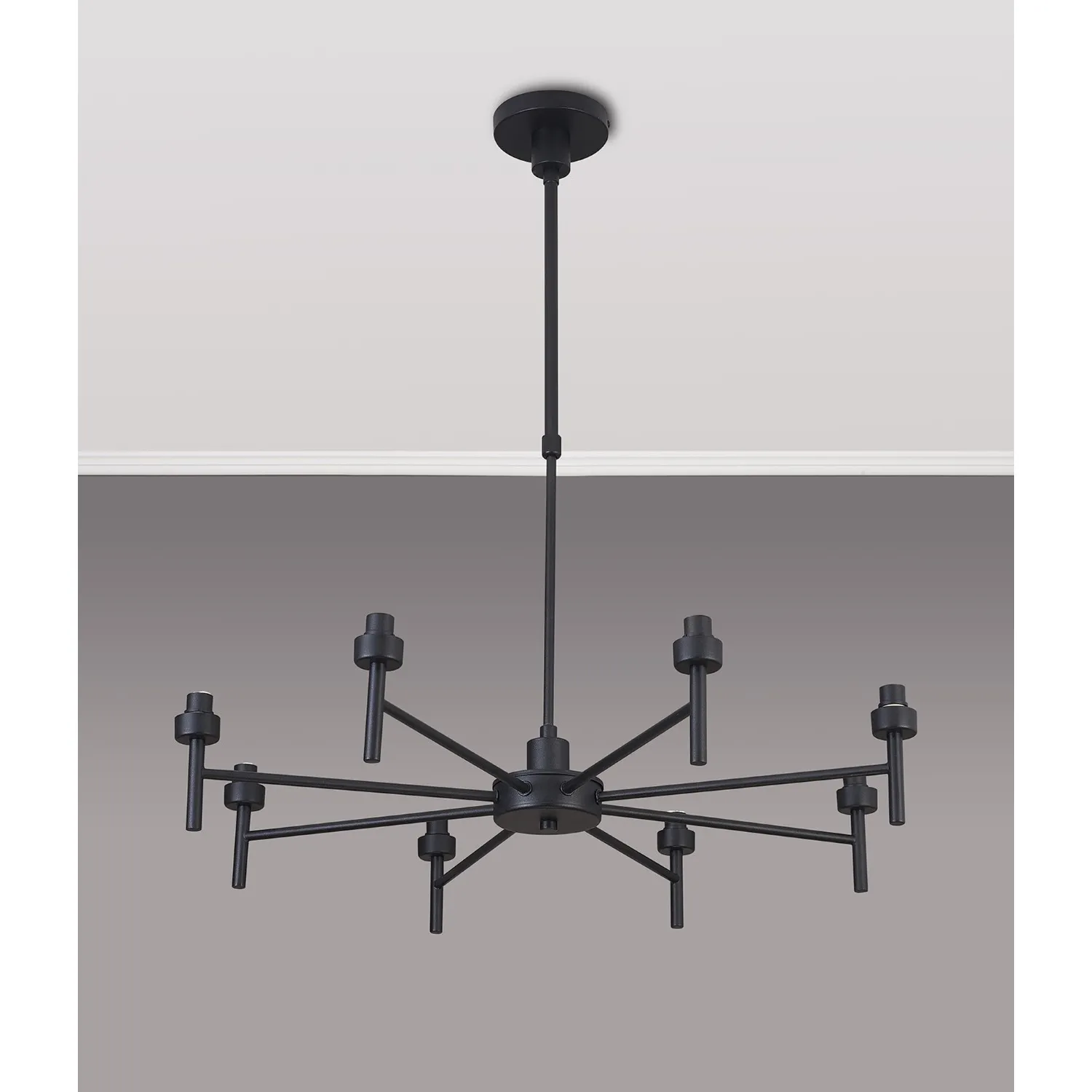 Abingdon Satin Black 8 Light G9 Universal Telescopic Light, Suitable For A Vast Selection Of Glass Shades