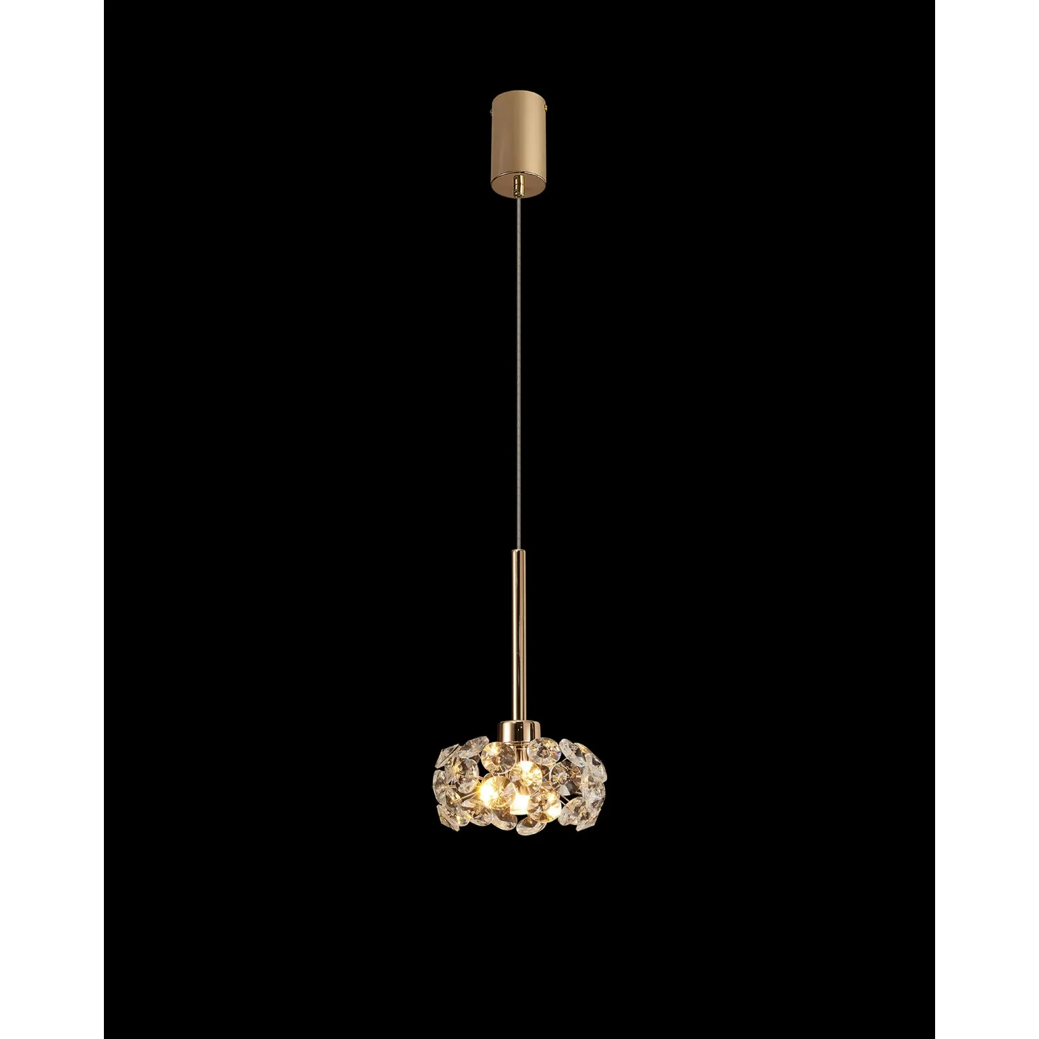 Camden 1 Light G9 2m Single Pendant With French Gold And Crystal Shade