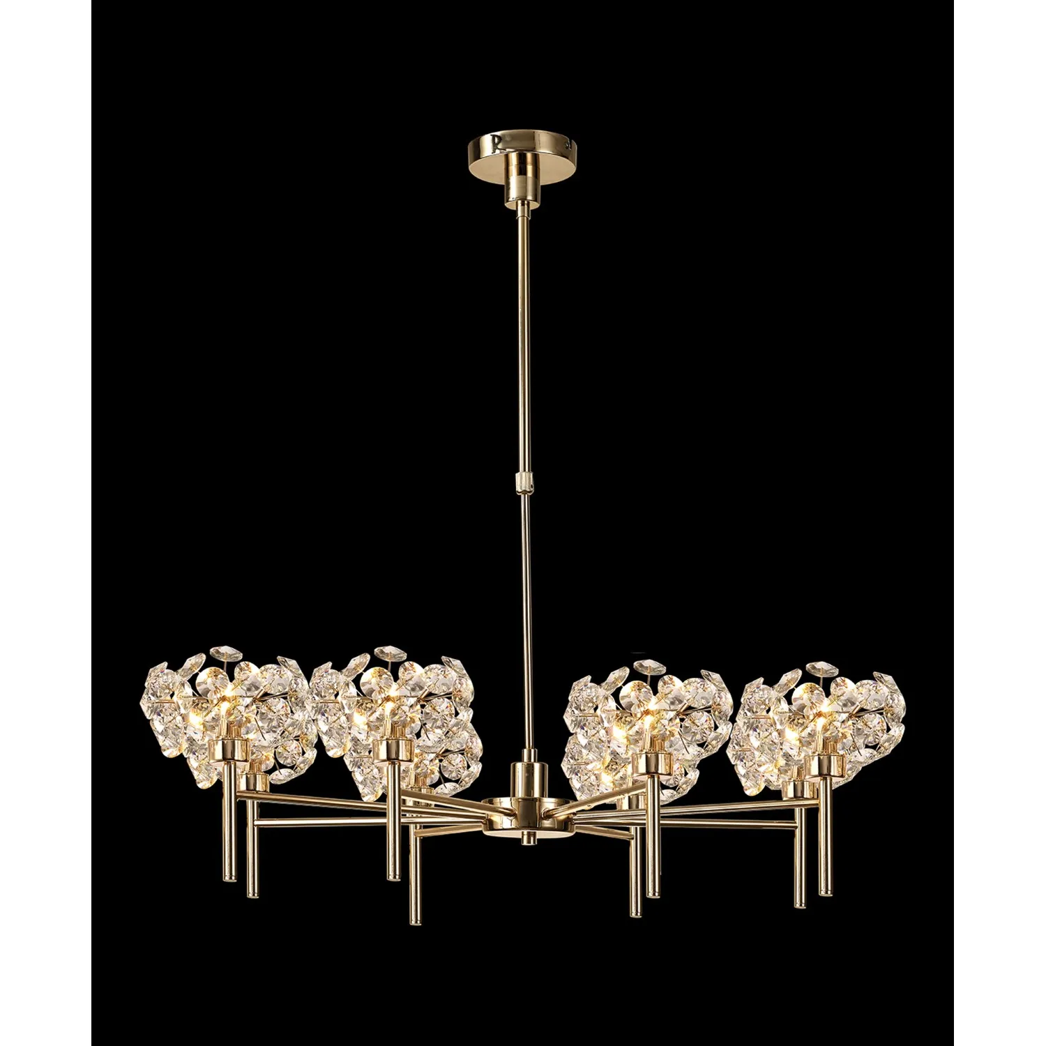Camden 8 Light G9 Telescopic Light With French Gold And Crystal Shade
