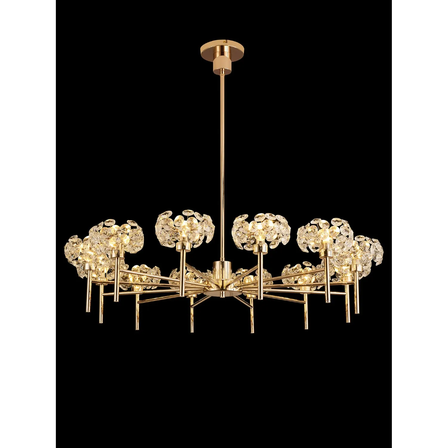Camden 12 Light G9 Telescopic Light With French Gold And Crystal Shade